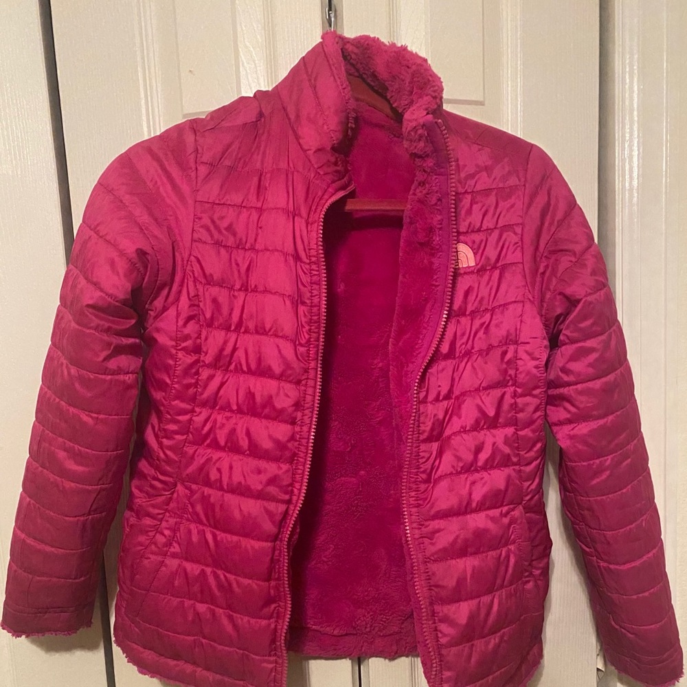 Girls North Face Mossbud Reversible Jacket L
